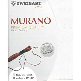 a4 Borduurstof Murano 32counts\\/12.6 draadjes per cm wit met roze stippen 1319 van Zweigart Lage Prijs