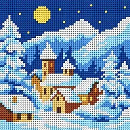 Actieprijs Orchidea borduurpakket winterlandschap 9783 voorbedrukt stramien incl. garen