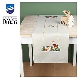 Aanbieding Vervaco tafelloper Hertjes borduren met telpatroon pn-0199084