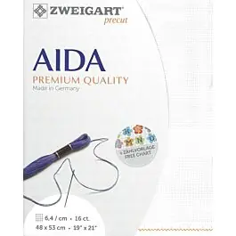 Zweigart borduurstof aida 16ct\\/ 6.4 kruisjewit 100 afm. 48x53cm Aanbieding