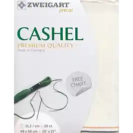 Zweigart linnen borduurstof Cashel 28counts\\/11,2 draden per cm kl.101 wit afm. 48x68cm Flitsaanbieding