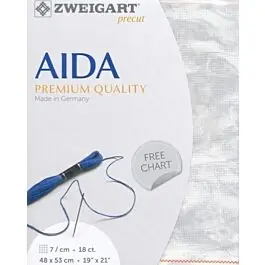 Zweigart borduurstof aida 18ct\\/7 kruisje grijs marmer kl.7139 afm. 48x53cm Fabrieksprijs