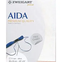 Zweigart borduurstof aida 18ct\\/7 kruisje wit kl.100afm. 48x53cm Weekendaanbieding