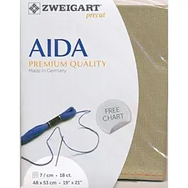 a4 Borduurstof aida 18ct\\/ 7 kruisje van Zweigart zandkleur 300 afm. 48x53cm Betaalbaar