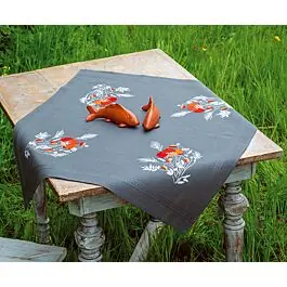 Actieprijs Borduurpakket tafelkleed klaprozen van Vervaco pn-0170809voorbedrukt