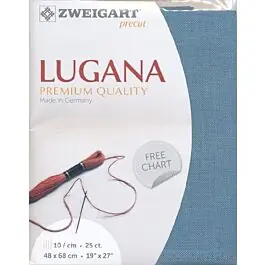 Actieprijs Borduurstof Lugana 25ct\\/10 draadjes per cm van Zweigart jeans blauw 5116 afm 48x68cm