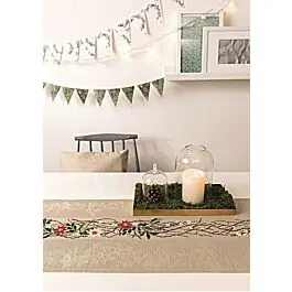 Aanbieding Borduurpakketloper kerst bloemen met telpatroon van Rico 80221.52.18