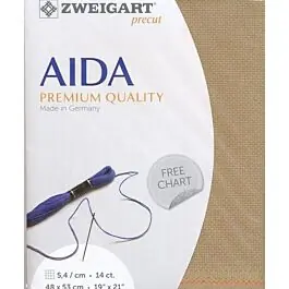 Aanbieding Borduurstof aida 14ct\\/5.4 kruisje van Zweigart kl.bruin 300 afm. 48x53cm
