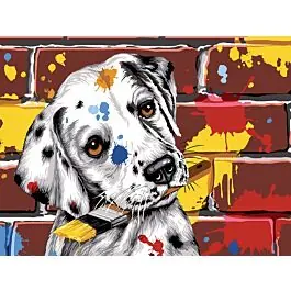 Weekendaanbieding Voorbedrukt stramien\\/canvas hond met verfkwastvan Seg de Paris 926-296