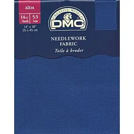 Aanbieding Aida 14ct5.5 kruisje borduurstofdmc kleur 796 afm. 35x45 cm