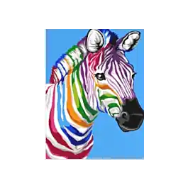 Aanbieding Voorbedrukt canvas\\/stramien kleurrijke zebra om te borduren van Margot
