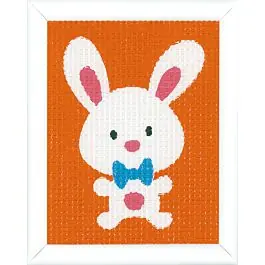 Borduurpakket kruissteek leuk konijntje voor kinderen Vervaco pn-0156901 Fabrieksprijs
