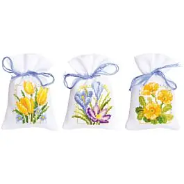 Bestseller Vervaco Borduurpakket 3 kruidenzakjes lentebloemen borduren pn-0147592