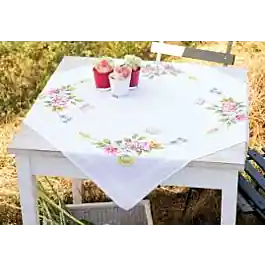 Borduurpakket voor bedrukte tafelkleed lentebloemen Hete Deal