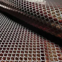 Uitverkoop Lamé stretch foliedruk mermaid brons