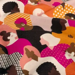 Sweat/french terry aangeruwd digitaaldruk meisjes oranje Flitsaanbieding