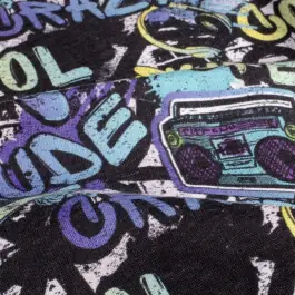 Beperkt Aanbod Joggingstof digitaaldruk graffiti zwart