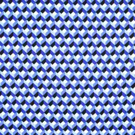 Viscose poplin geometrisch blauw/lichtblauw Seizoensaanbieding