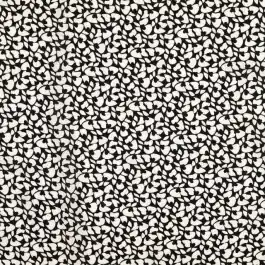 Viscose poplin bloemen wit/zwart Gratis Verzending