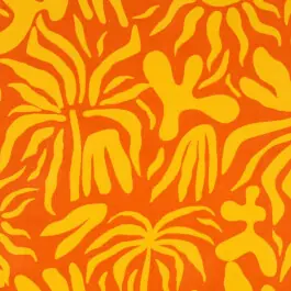 Viscose poplin abstract geel/oranje Goedkoop