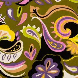 Tijdelijk Beschikbaar Viscose poplin bloemen groen