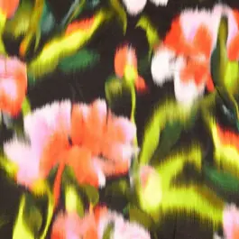 Alleen Vandaag Viscose satijn digitaaldruk tie-dye bloemen oranje