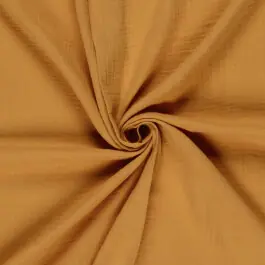 Katoenen mousseline uni oker Shop Nu