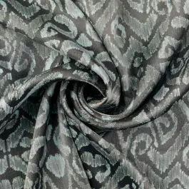 Viscose stof shimmer digitaaldruk ornamenten grijs Voordeelprijs