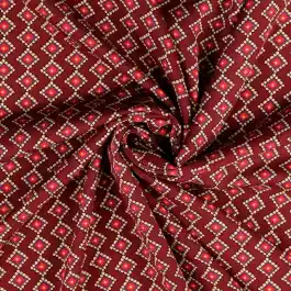 Viscose twill batik bordeaux Goedkoop
