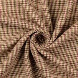 Viscose geweven double face pied-de-poule fuchsia Op = Op