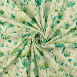 Baby corduroy digitaaldruk bloemen petrol Weekendaanbieding