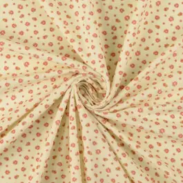 Baby corduroy digitaaldruk bloemen lichtgeel/oudroze Korting