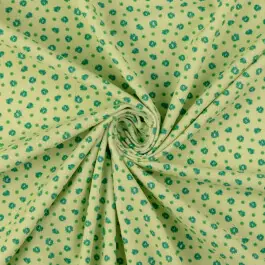 Baby corduroy digitaaldruk bloemen lichtgroen/petrol Nieuw