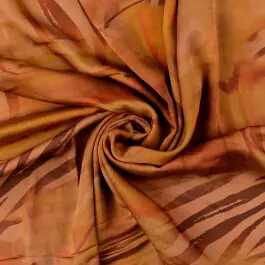 Viscose satijn digitaaldruk abstract bruin Seizoensaanbieding