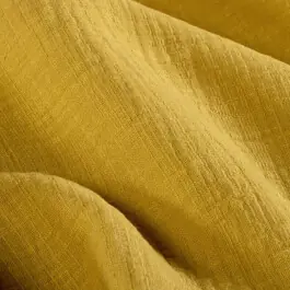 Actieprijs Katoenen mousseline slub oker