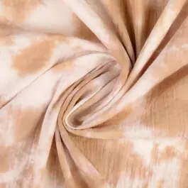 Aanbieding Katoenen mousseline tie-dye beige