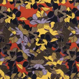 Viscose nylon crêpe bloemen brick Koop Vandaag