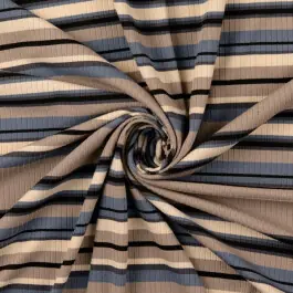 Weekendaanbieding Rib jersey garengeverfd strepen grijs