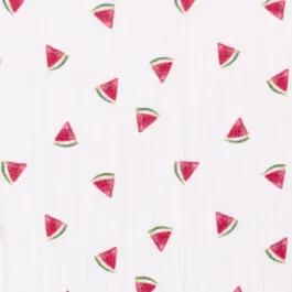 Uitverkoop Katoen mousseline watermeloenen wit