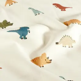 Actieprijs Katoen poplin dino's offwhite