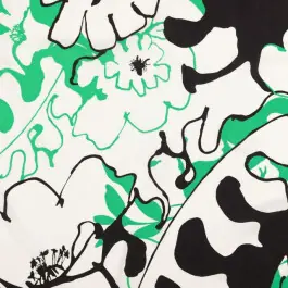 Viscose poplin bloemen groen Shop Nu