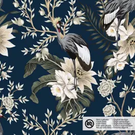 Beperkte Voorraad Fluweel stof digitaaldruk bloemen marine