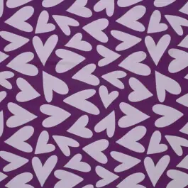 Actieprijs Katoen tricot harten lila