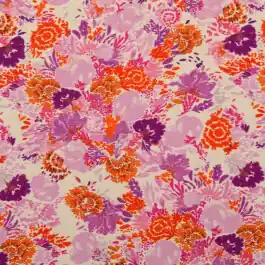 Viscose linnen digitaaldruk bloemen rood Bestel Nu