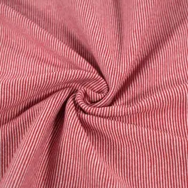 50x70cm boordstof gestreept 1mm rood Korting