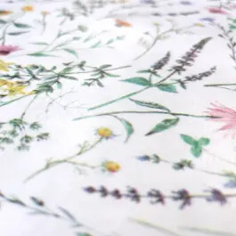 Tafelzeil bedrukt bloemen wit Gratis Retour