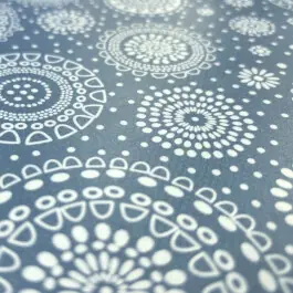 Tafelzeil bedrukt mandala's staalblauw Favoriet