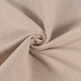 Boordstof gestreept 1mm terra roze/offwhite Gereduceerde Prijs