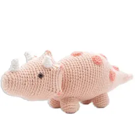 Direct Beschikbaar Haakpakket dino triceratops - amigurumi diy kit