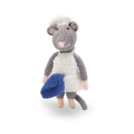 Haakpakket bakker muis - amigurumi diy kit Speciale Aanbieding